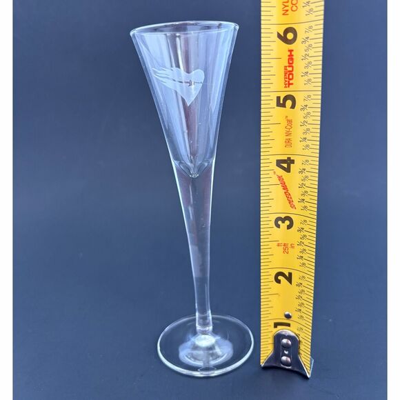 Etched Schnapps Cordial Stemmed Glasses Set 6 Liquor Heart Scandinavian - Picture 4 of 4